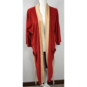 Vintage 70s Vanderbilt Unisex Bathrobe Housecoat Robe One Size Belted 3/4 Sleeve
